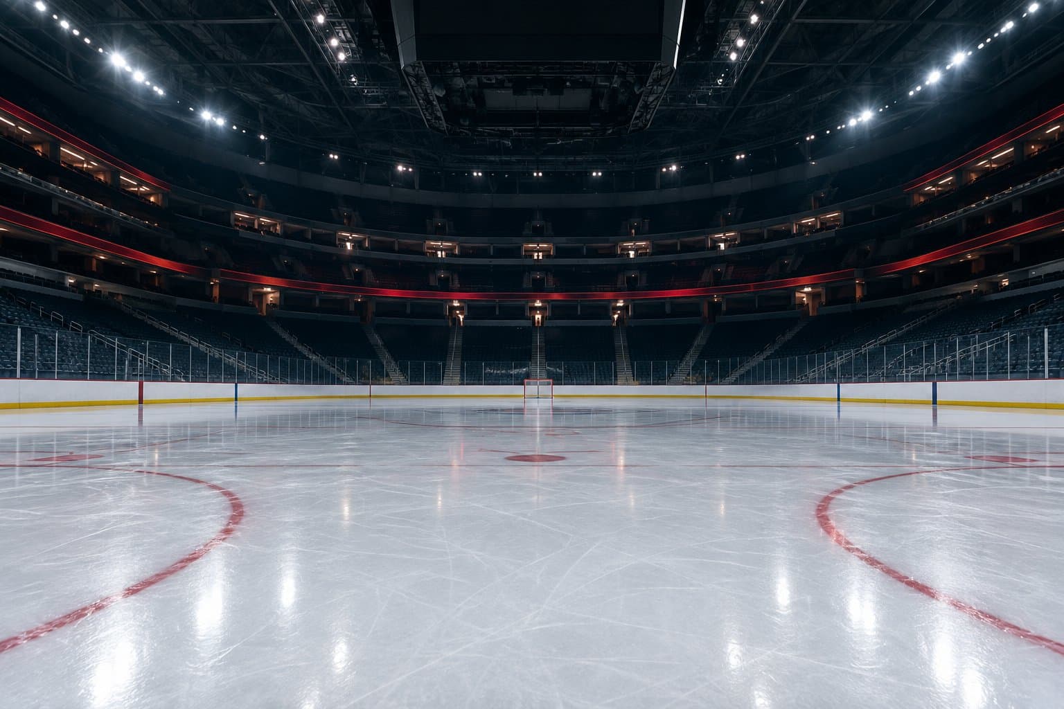 An ice hockey arena before the action begins